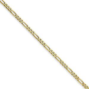 1.75mm, 10k Yellow Gold, Solid Concave Figaro Chain Necklace, 30 Inch
